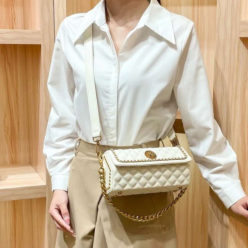 Light Brand Women's Handbag New Designer High-Quality Shoulder With Contrasting Color Retro Crossbody Chain Bag