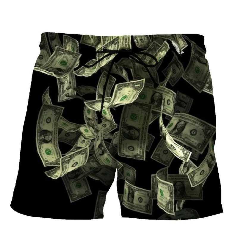 Funny 3d Printed Dollar Beach Shorts For Men Kids Summer Personalized Fashion Swim Trunks Cool Street Short Pants Women ClothingT250304