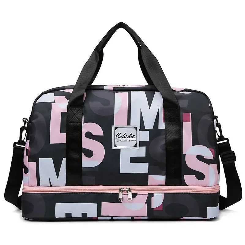 Fashion Women Large Capacity Dry Wet Separation Sports and Fitness Handheld Luggage Bag New Travel Bag Storage Clothing Handbag Y250304