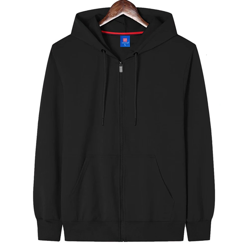 Blank White Zip Up Hoodie Unisex Wholesale Pullover Men Lightweight Zipup Hoodies Hooded Sweatshirt For 250304