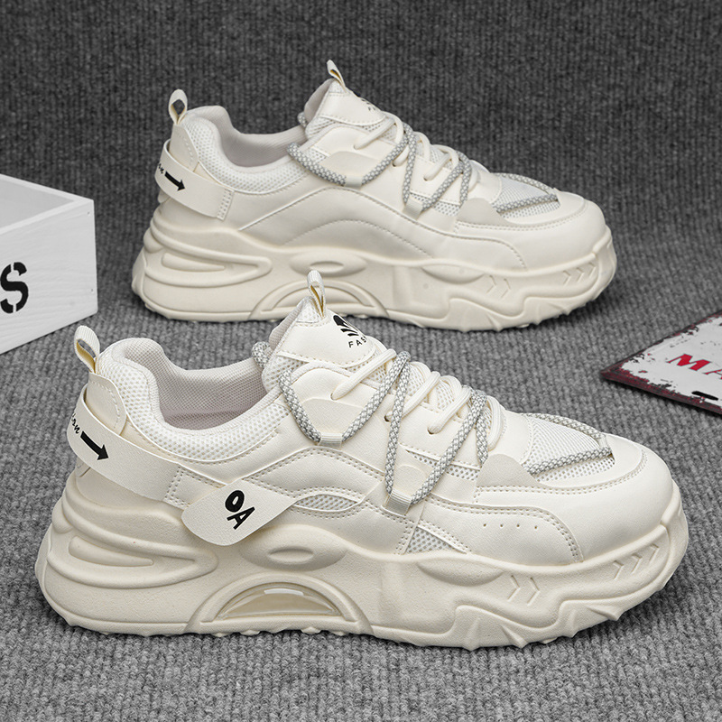 2025 New Designer Original Fashionable Breathable Mesh White Shoes Trendy And Versatile Thick Soled Men s Lace Up Shoes Sports And Leisure Running Sho