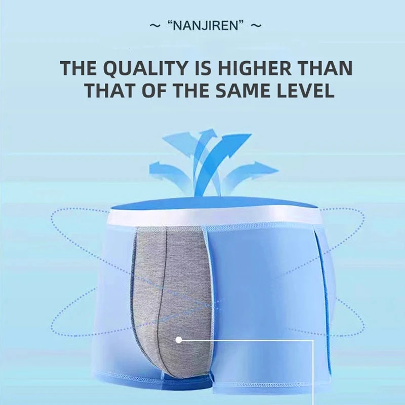4PCSSet Boxers Ice Silk Man Underwear Boxer Graphene Men Underpants Breathable Comfortable Mens Panties Ultrathin Shorts Trunk 250303
