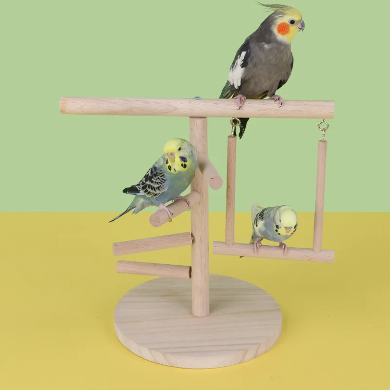 Bird Toys Bird Plays Stand Parrot Station Stand Tree Branch Parrot Playstand Cockatiel Playground Wooden Perch Gym Playground