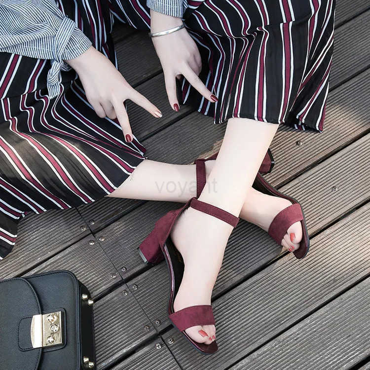 Wens Plus Size Sandals Summer Fi Elegant Square Toe Open Toe Buckle Strap High H Solid Color Bridal Wedding Shoes Z250304