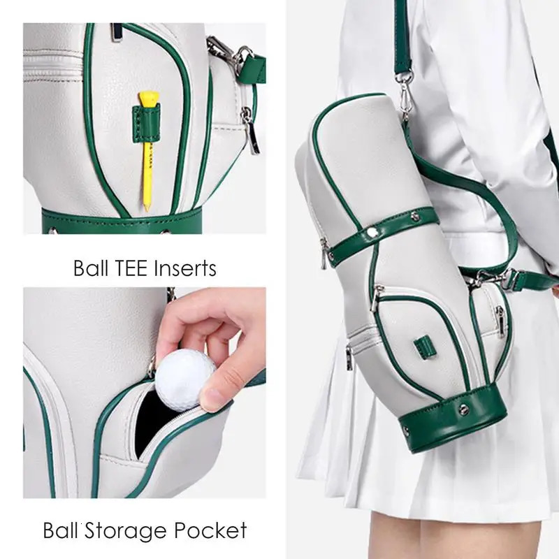 Ship from US Women Golf Ball Bag Portable Mini Small Storage Pack Holder Cute Messenger Microfiber 250303FBB