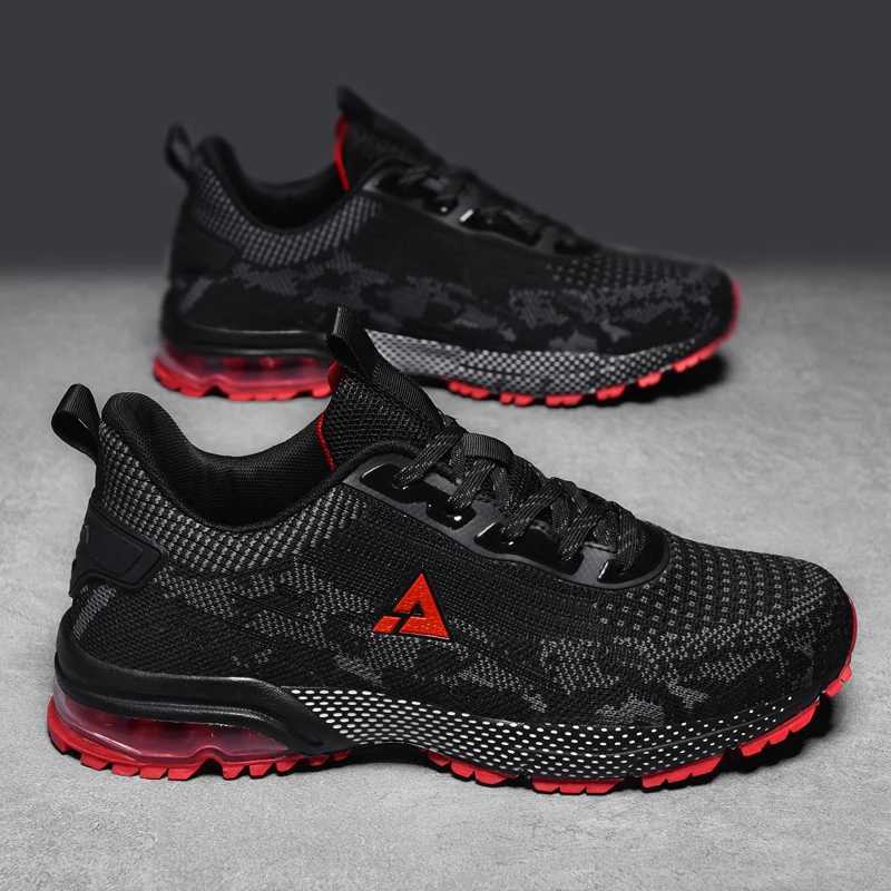 Mens Running Shoes Lightweight Soft Non-slip Tennis Shoes Mesh Breathable Lace-up Sports Shoes for Men SneakersC250304