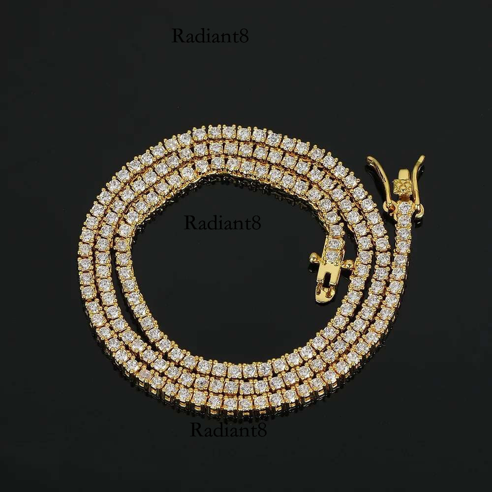 Andara 2mm Row AAA Zircon Tennis Chain Personality Trend Necklace For Men&Women Jewelry Gifts