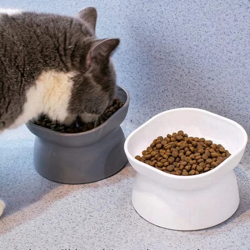 1pc Plastic High Footed Slanted Bowl for Pets, Water and Food Feeders, Suitable for Cats and Dogs