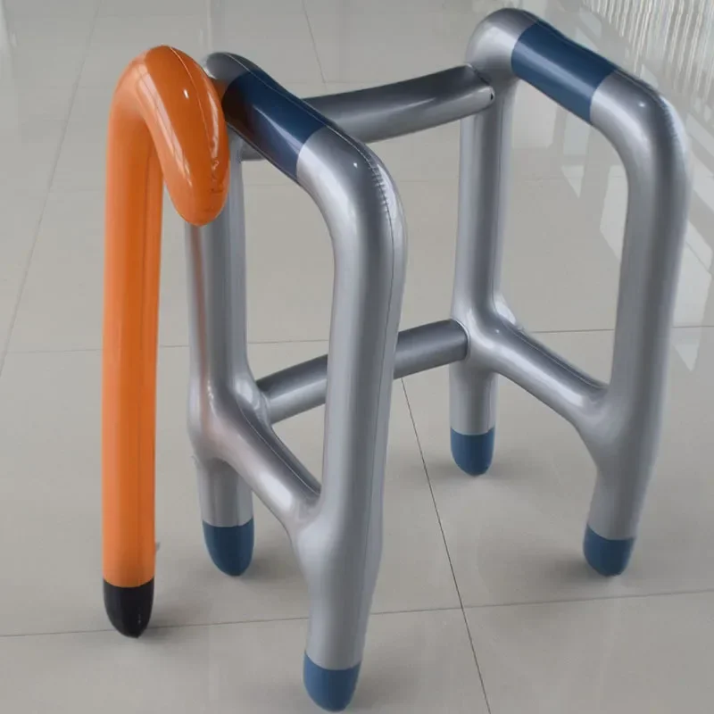 Inflatable Walker and Cane,Funny Old Age Costume Accessories,Retirement Party Decorations Gag Gift for Kids,100th Day of School,