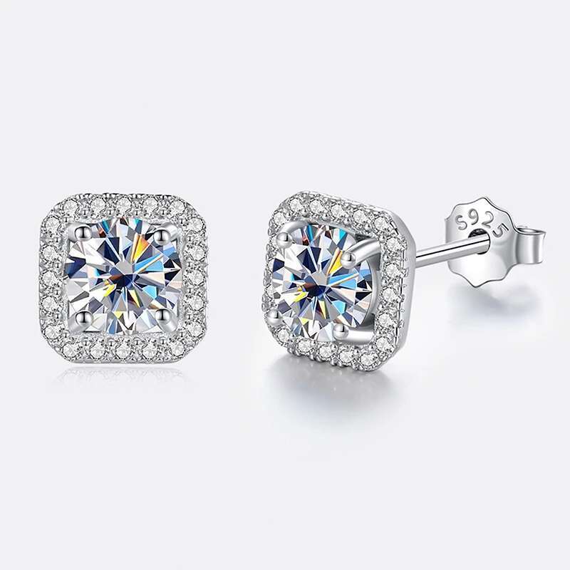 JoyceJelly 8H8A Cut D Color VVS Moissanite Dia Stud Earrings Sterg Sier Jewelry For Women Wholesale Price