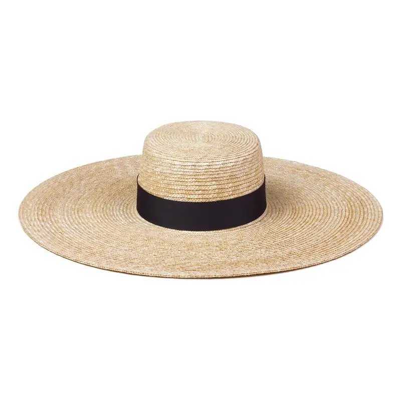 New Women Wide Brim Beach Hat Ladies Summer Big Str Hats UV Protection Sun Hat S1340-15cmXJ250304