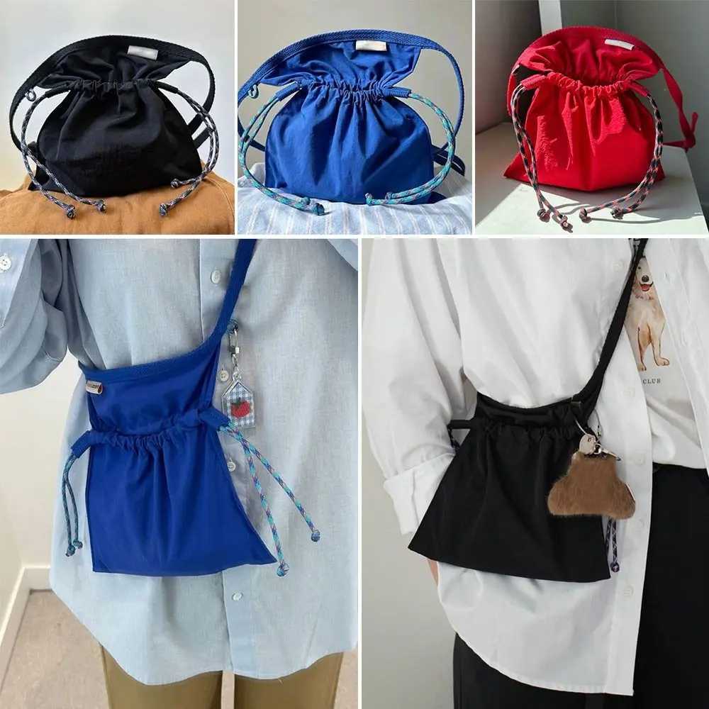 Casual Messenger Bag New Trendy Nylon Black Color Phone Bag Red Color Crossbody Bag Travel Z250303
