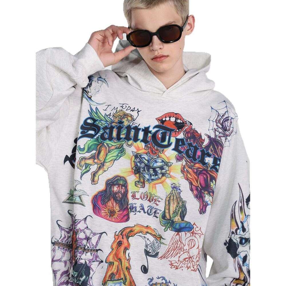 Y2Ktiaowenzimu3D printed American street fashion unisex loose zipper sweatshirt jacket gift for man