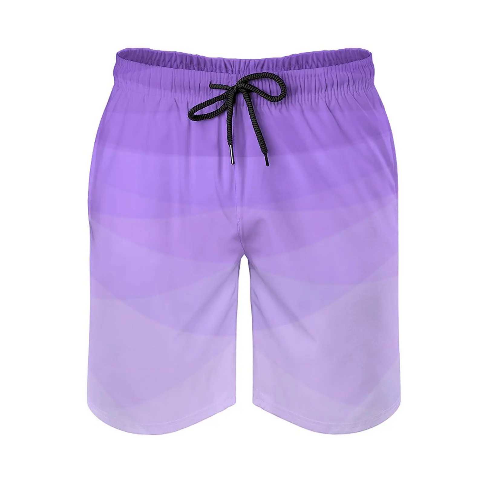 Ombre Polygonal Board Shorts Gradient Purple Vintage Beach Shorts Man Graphic Surfing Fast Dry Beach Trunks Gift IdeaT250304