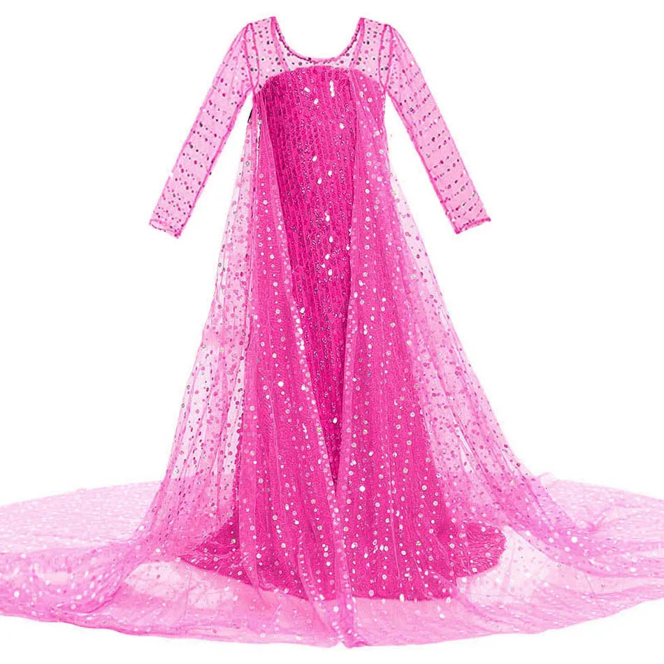 Little girl summer dance sequin costume childrens birthday fancy Maxi princess style roleplaying dress long sleeved ball 250303