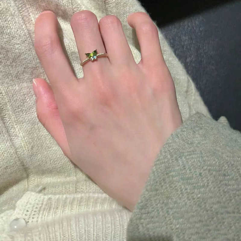 Couple Rings Colorful enamel butterfly ring with adjustable female opening niche design high-end and unique ring new handmade fashion trend H25303