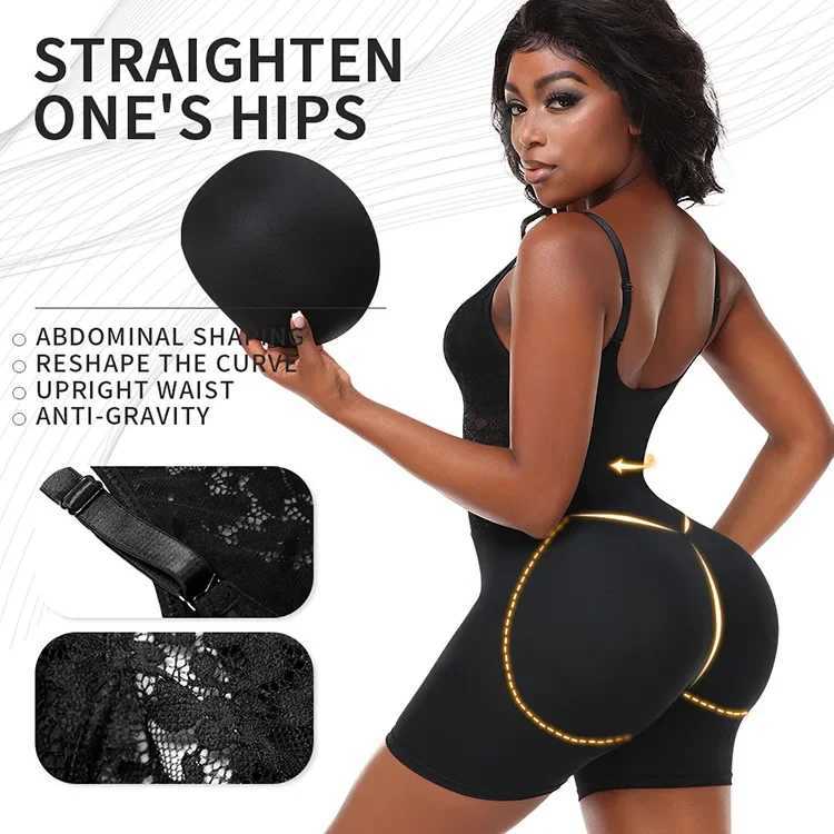 Butt Pads Hip Pads Shapewear Bodysuit Women Body Shapers Open Crotch Control Panties Slimming Panty Full Body Shape WearXJ250304
