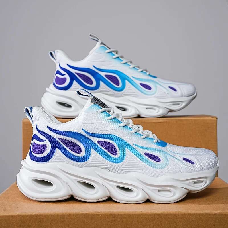 Mens Running Big Size Outdoor Sports Breathable Flat Soft Cushioning Walking Shoes 2025 Trendy Mesh Sneakers Man