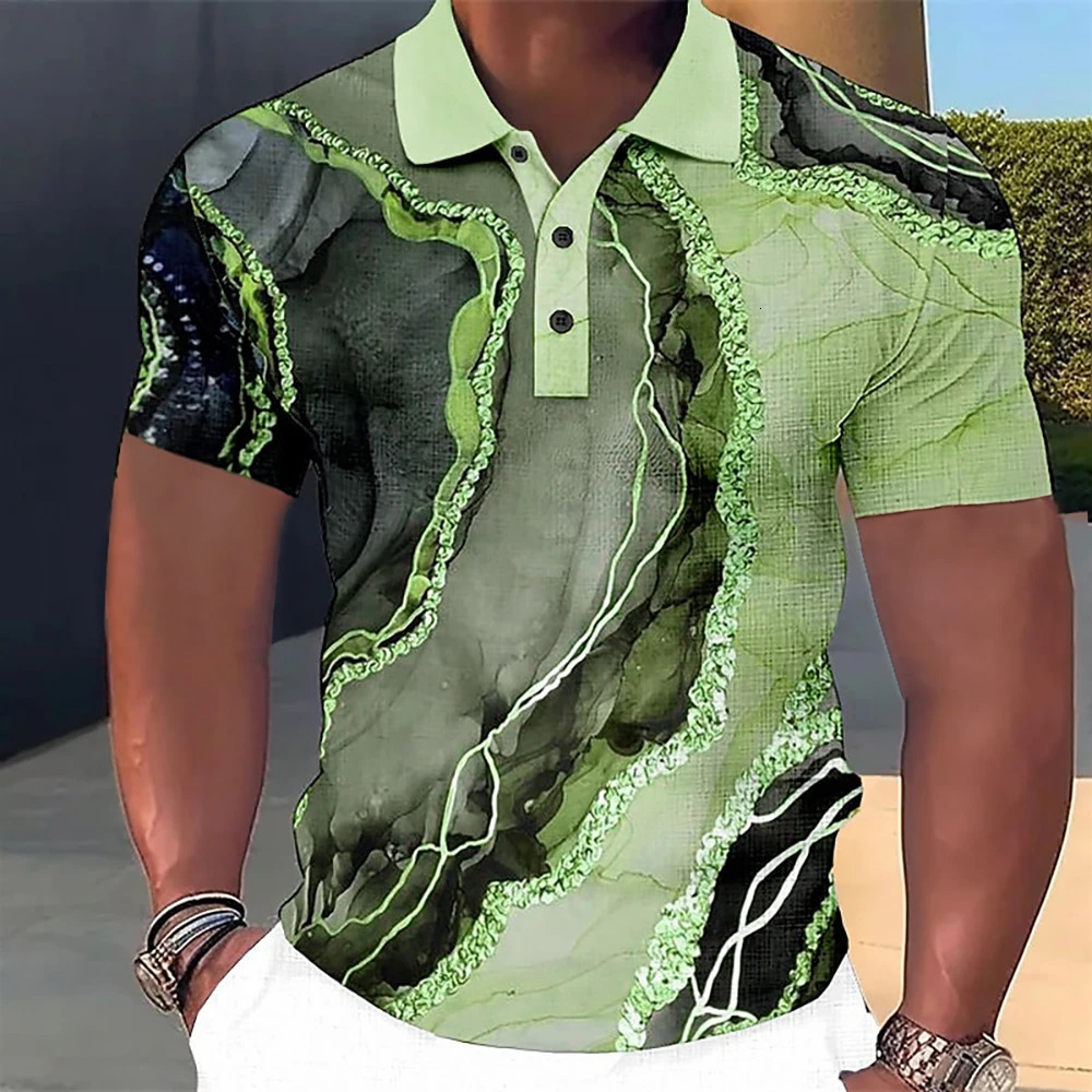 MenS Polo T-Shirt 3d Colorful Printed Fashionable MenS Clothing Street er Short Sleeve Oversized Shirt And Blouse 250304