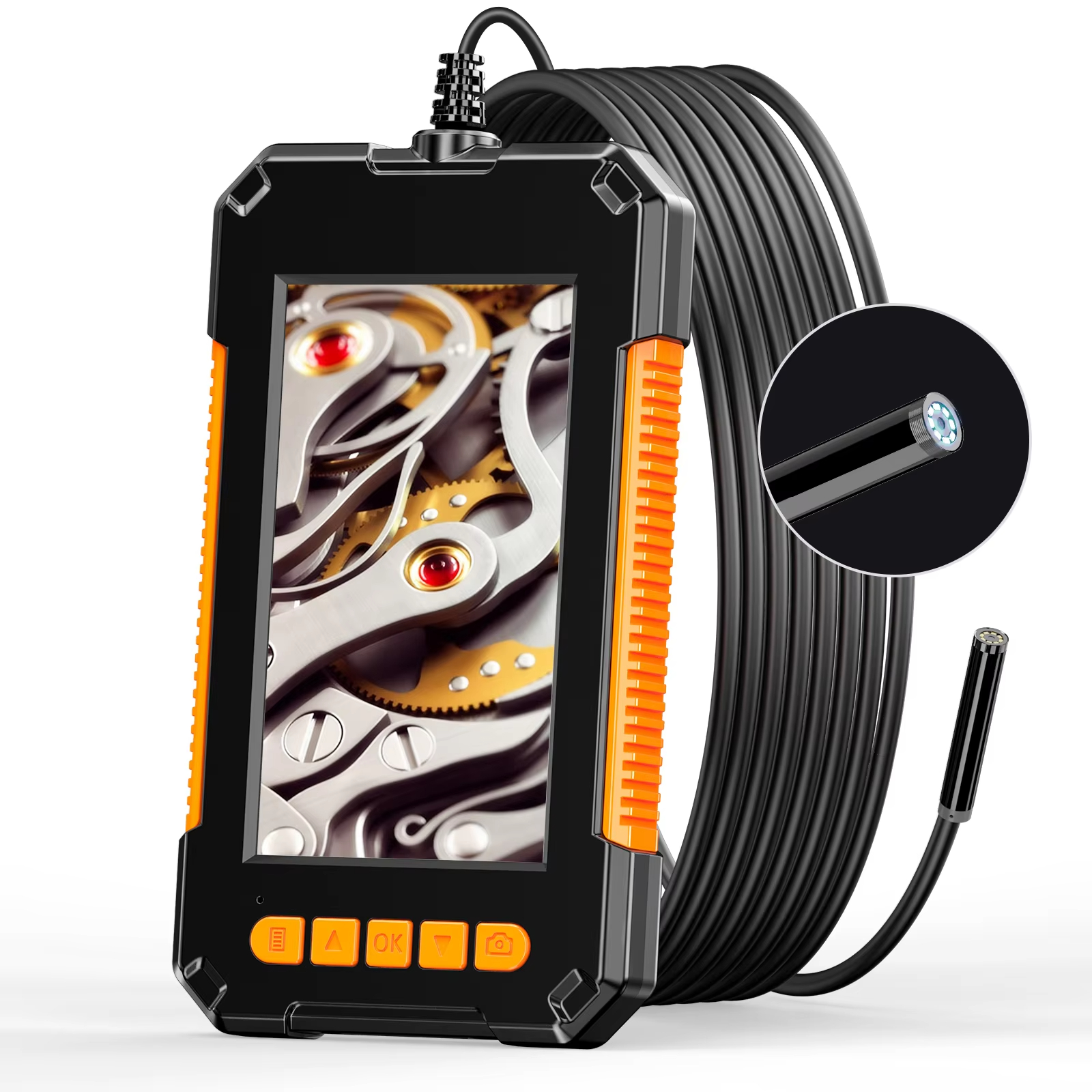 High Definition Borescope Camera 4 3inch IPS Screen IP67 Waterproof Single Dual Lens Endoscope for Car Inspection Wall Inspection Drain Pipe Camera