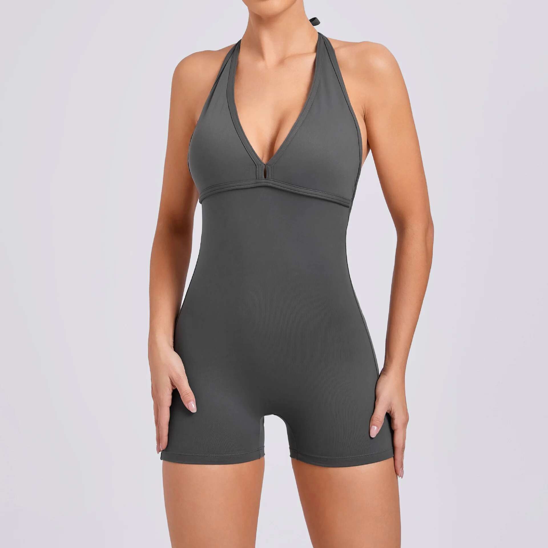 V Back One-Piece Suit Scrunch Sports Jumpsuit Gym Rompers Female Quick-Drying Yoga Clothing Fiess Sexy Bodysuits Women
