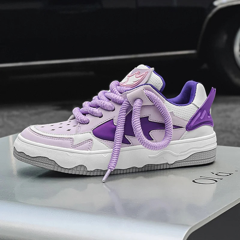 Fashion Purple Mens Skateboard Shoes Streetwear Sneakers Spring Low top Board Man Unisex Trend basketball men 250303