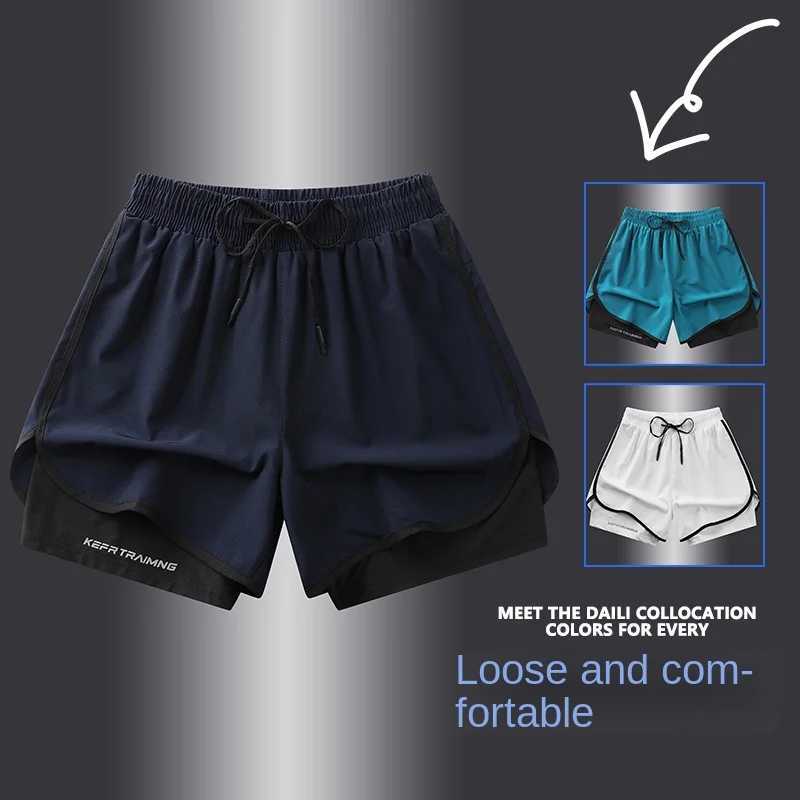 S-5XL NASA GISS Sports Three Piece Pants Summer Popular Anti glare Double layered Sports Shorts for Men and Women Couples RuT250304