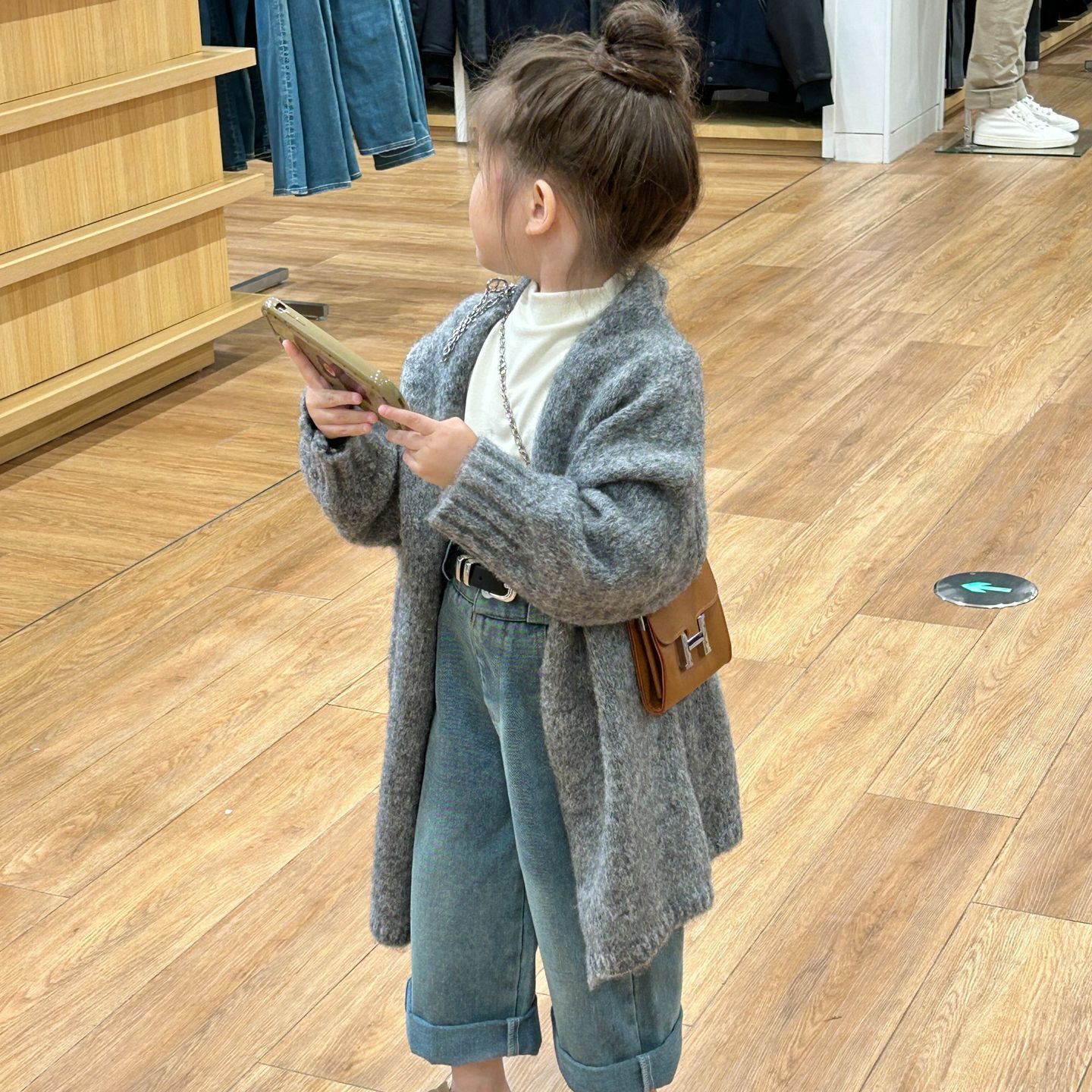 Ddmyshoesvip Autumn Girls Mid To Long Autumn And Winter Children S Korean Style Thick Cardigans Jackets Knitted Sweaters New Styles
