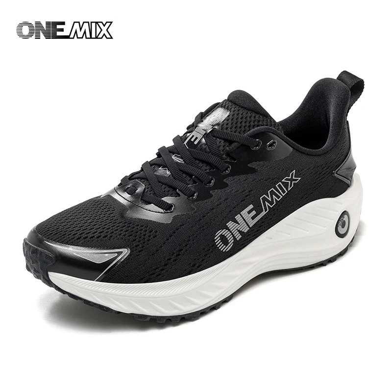 Onemix NEW Male Racing Breathable Cushioning Non-Slip Sneakers Mesh Breathable Shock Rebound Lightweight Fitness ShoesC250304