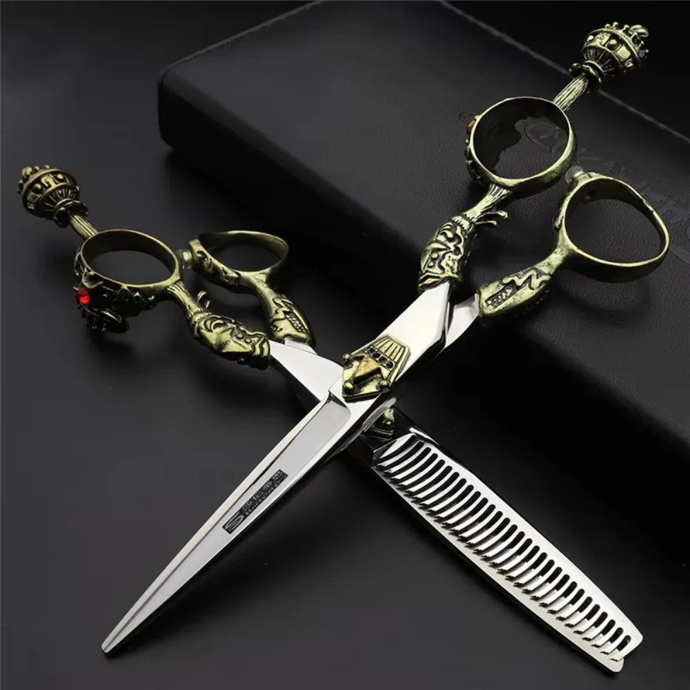 SHARONDS 6 Inch Professional Hairdressing Scissors Hairdresser Clipper Japanese 440c Barber Shears Cutting Thinning Scissors 250304
