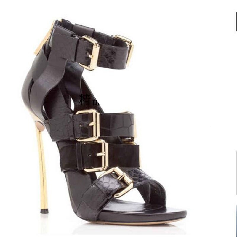 Instagram Fashion Show Stage Plated Heel Bare Toe Strap Women's Single Shoes Sandals