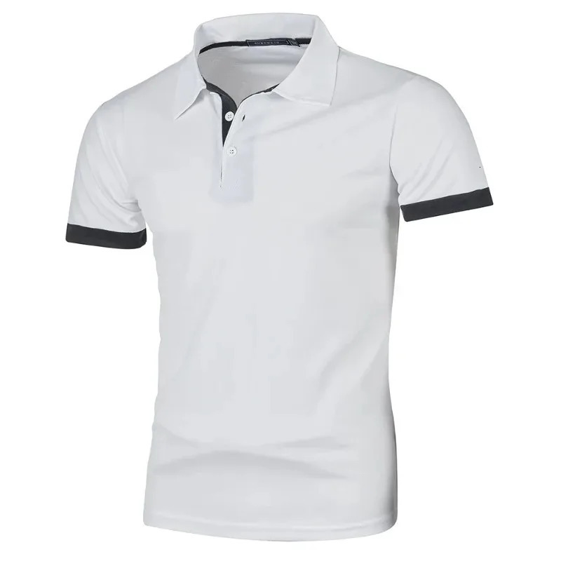 Summer Mens Short Sleeve Polo Shirts Lightweight Lapel Streetwear Breathable Tshirts for Men Basic Business Solid Color Top 250304