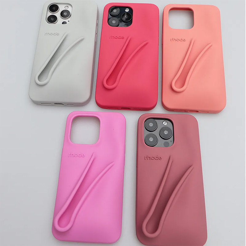 3D Lip Balm Phone Case Holder Fashion INS Designer Portable Lip Gloss Tint Lipstick Makeup Silicone Mobile Back Cover Stand For iPhone 15 14 13 12 11 