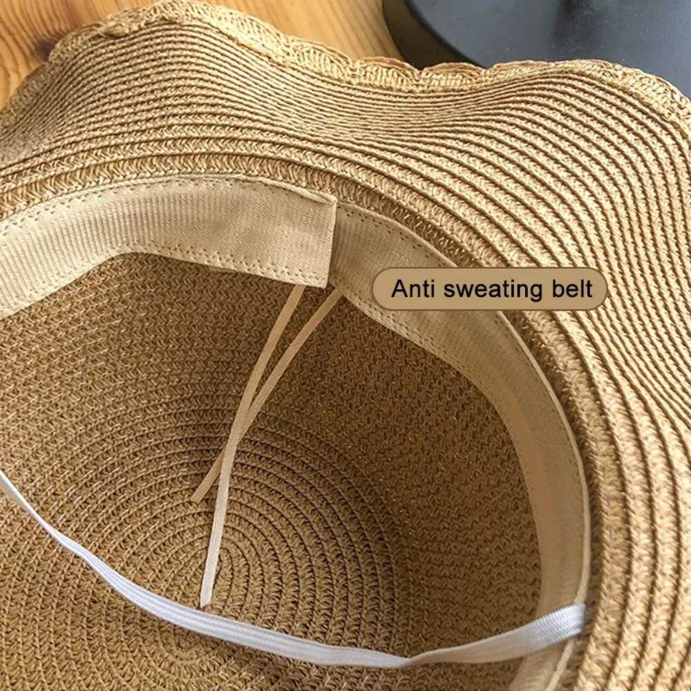 Summer Natural Str Hat Large Wide Brim Sun Hats For Women Panama Ladies Beach C Outdoor Foldable Travel Elegant Holiday HatXJ250304