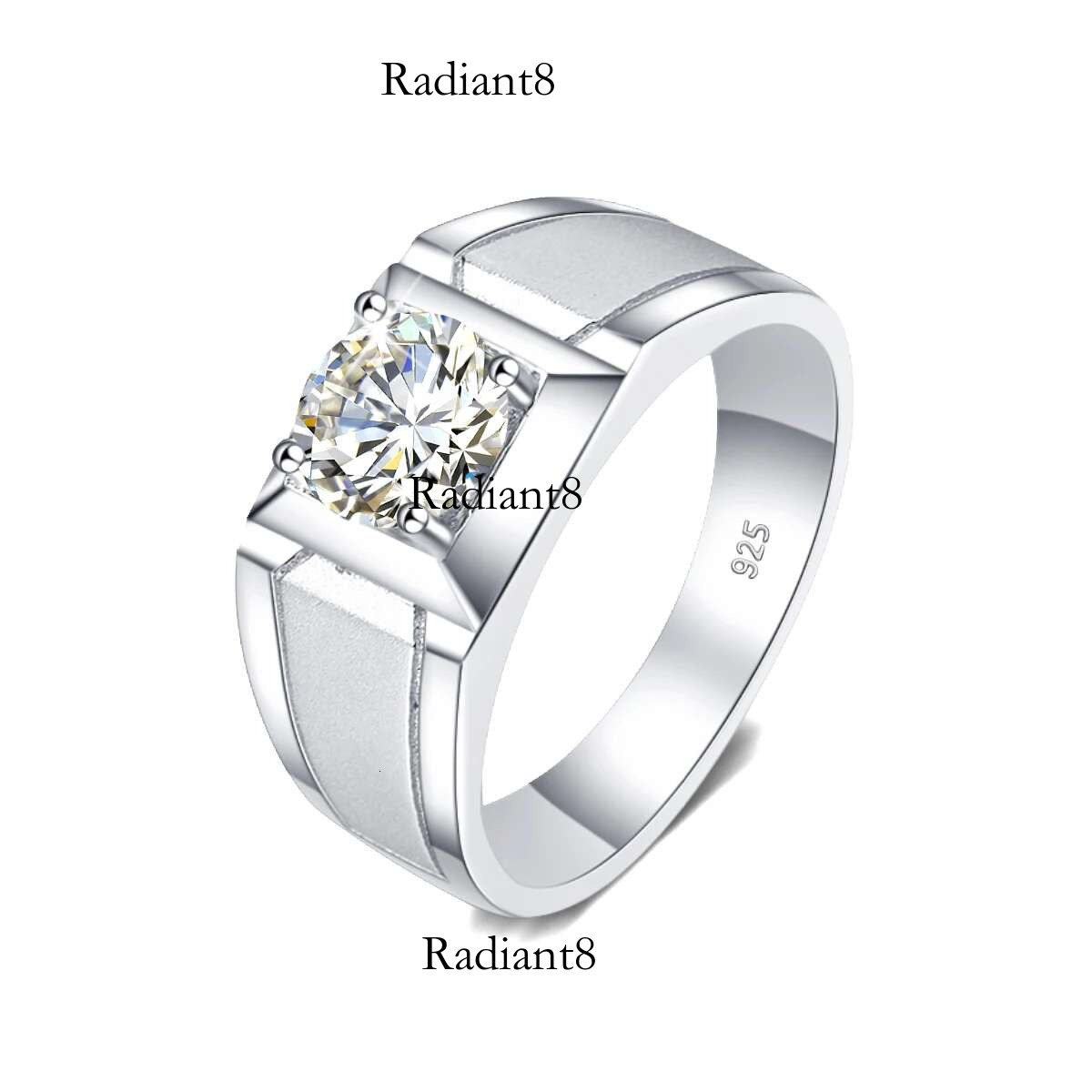 2 Moissanite Rings For Men Sterg Sier White Gold plated Engagement Wedding Mens Jewellery 2024 Trend Gift Female