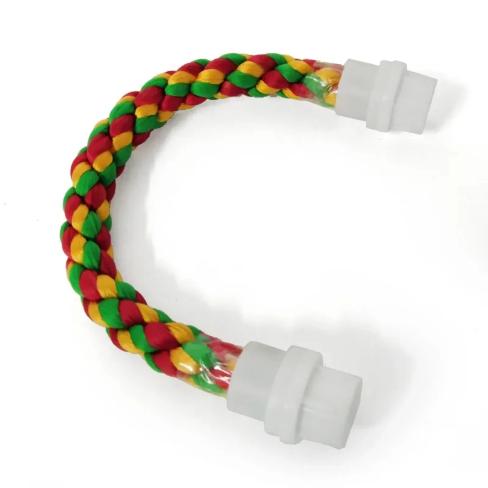 Bird Bite Toy Multi-color Parrot Standing Woven Rope Toy Bird Chew Toy Bendable Pet Parrot Standing Perches for Parakeet