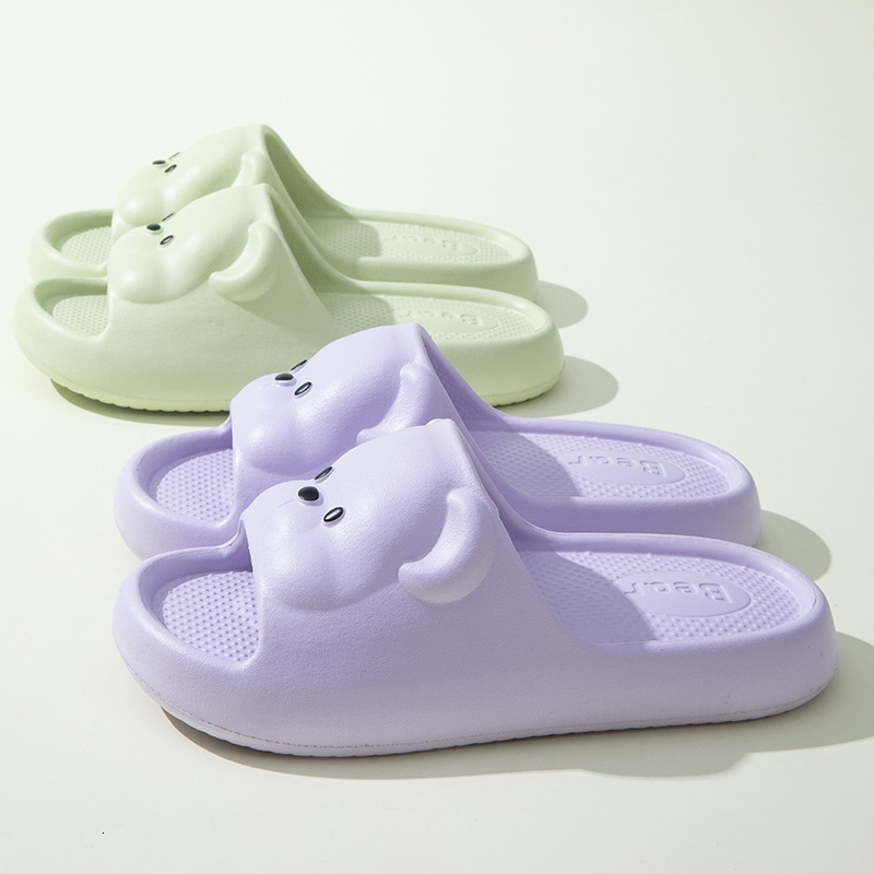 Children's Shoes Home Parent Child Cool Slippers Summer Cartoon Little Bear Female and Boy slip Non odorous Indoor EVA designer sandals