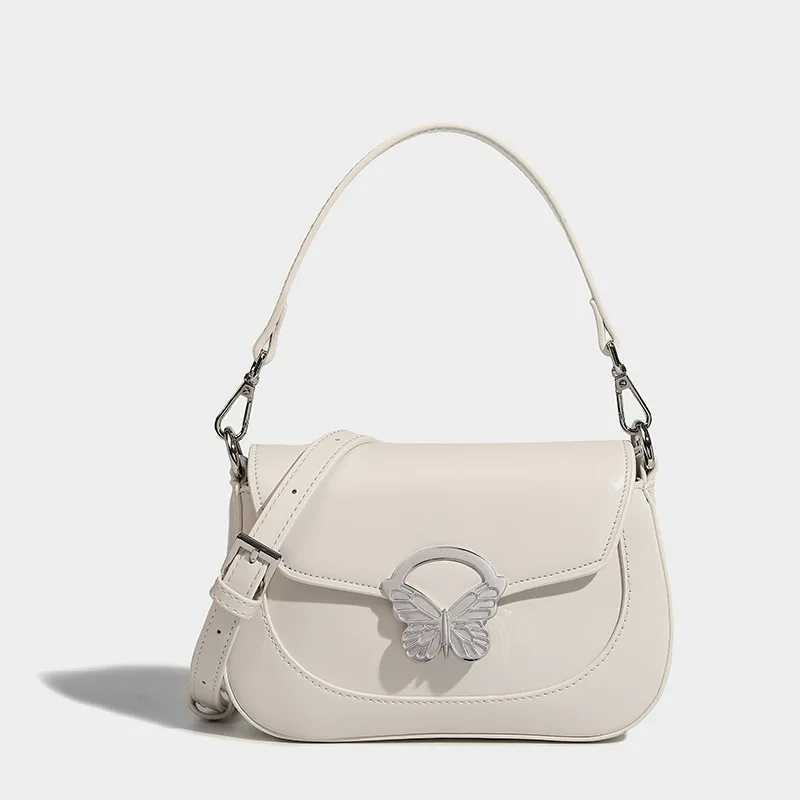 Light Luxury Wine Red Ladies Crossbody Bag 2024 Womens Exquisite Texture Butterfly Underarm Bags Elegant Temperament Handbag Z250303