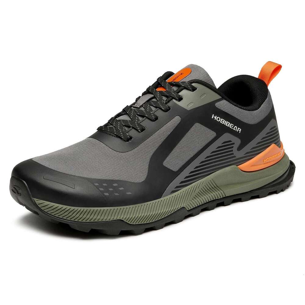HOBIBEAR Unisex Hiking Walking Men Women Artificial Leather Lace-Up Shoes Non Slip Travel Running Sneakers