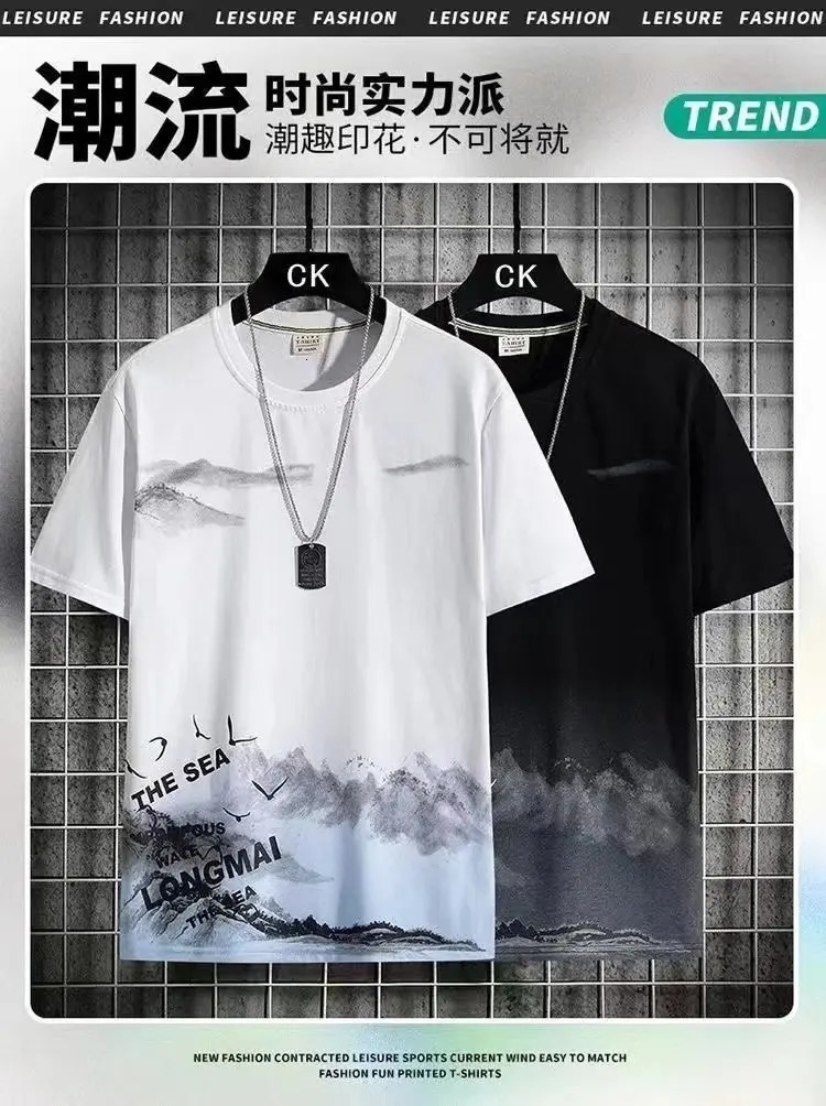 Trendy Suits for men Mens Summer Shorts Set Gym Outfit Student Short Sleeve Tee 2 Piece Set Tracksuits Men Casual Men Clothing 250304