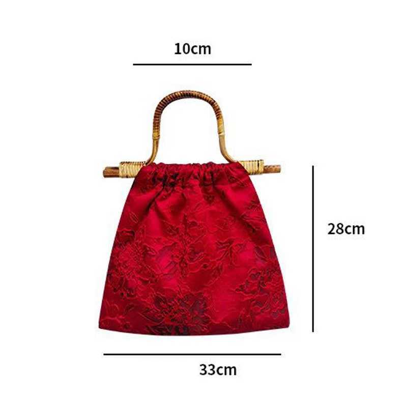 Vintage Classic Red Color Wedding Lace Purses for Women Wood Hand Bag Travel Beach Bags Womens Handbags Bag Bags Z250303