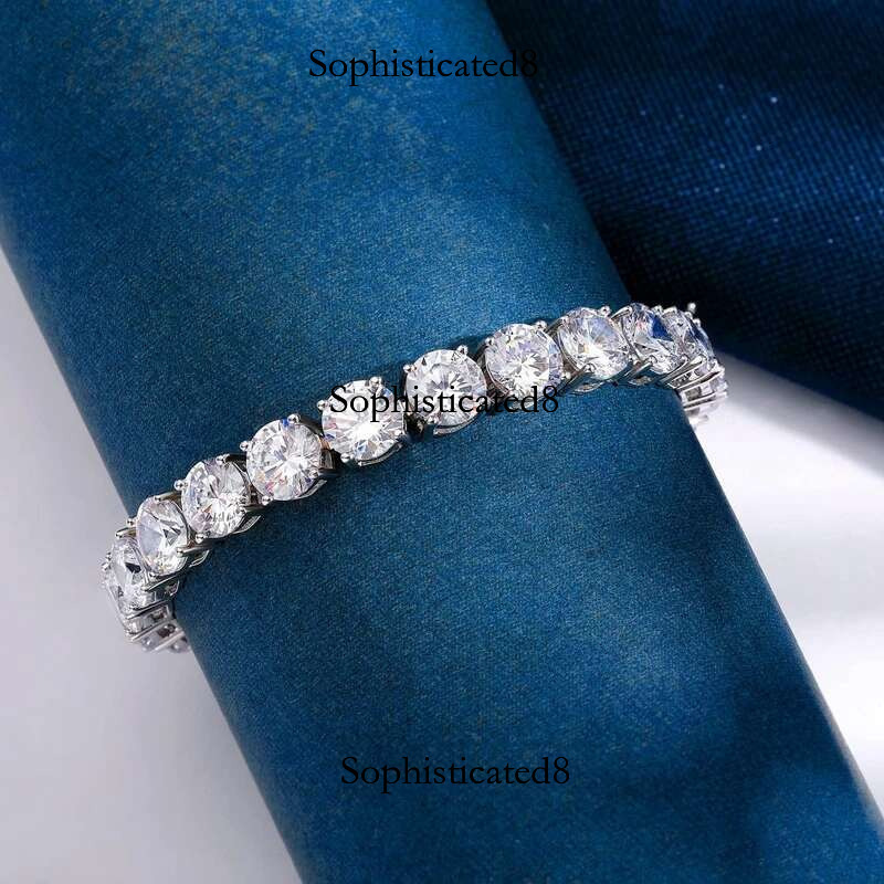 Sunite 3mm 4mm 5mm All Moissanite Tennis Bracelet for Women Men Lab Dia S Sterg Sier GRA Certificate Bangle Zircon