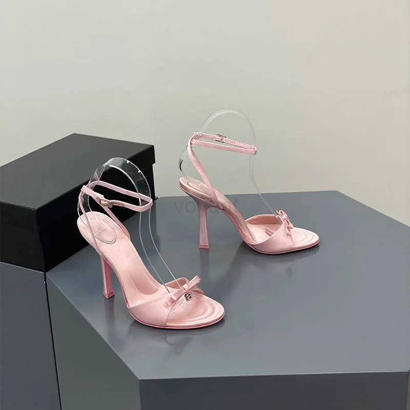 Wen Open Toe Ankle Strap Stiletto Heel Dress Sandals Elegant Wedding Party Shoe Pumps High Heel Summer Classic Sexy Rhine Z250304