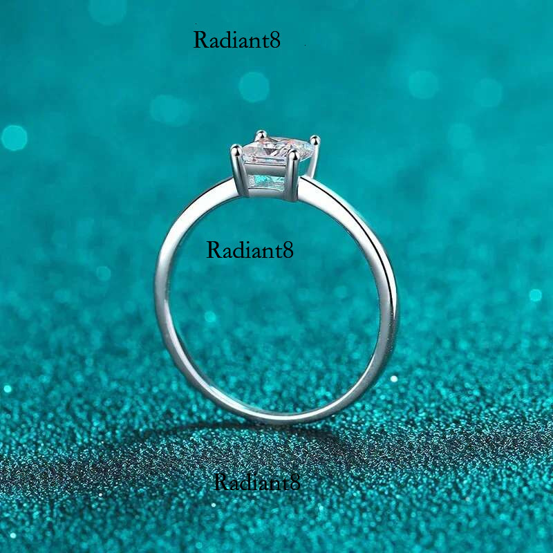NeeTim 0.6 Princess Moissanite Engagement Ring Women Proposal Bridal Rings Sterg Sier Wedding Band with Certificate