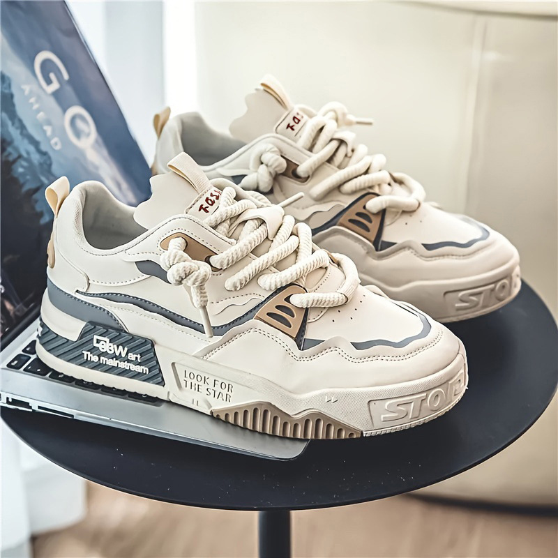 2025 New Designer Original Fashion Pattern Casual Sports Men s Thick Bottom Leather Waterproof Board Shoes Large Size Men s 39-48