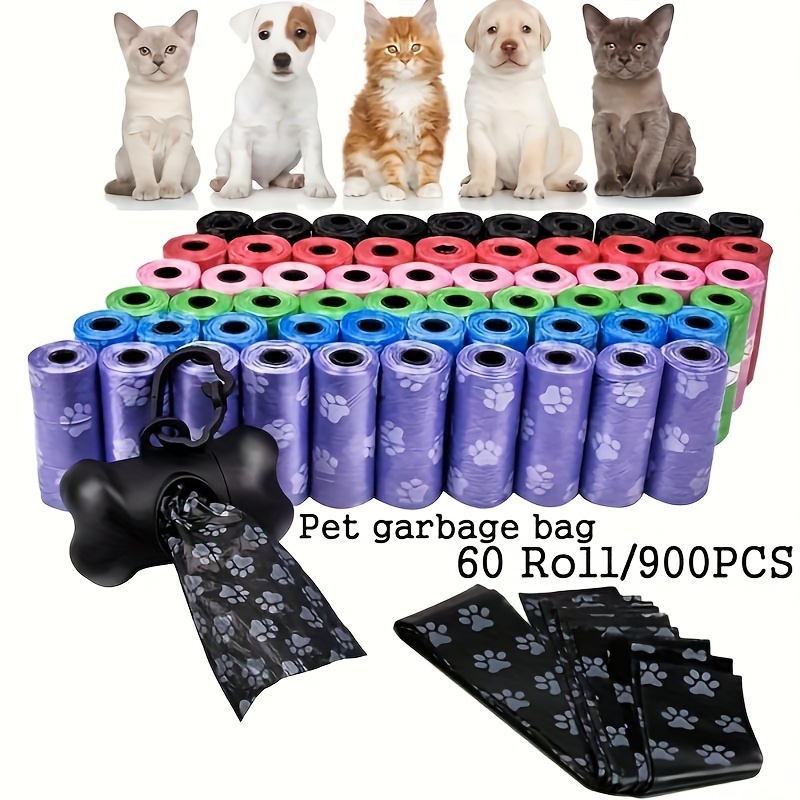 900pcs Multi-colored Dog Poop Bags Pet Poop Bags Leak-Proof Dog Waste Bags For Pet Supplies