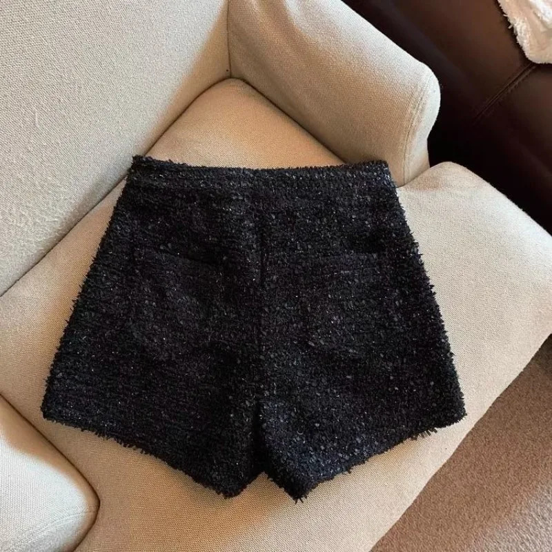 sweet Shorts Women Sexy Skinny Y2k Clothes High Waist European Streetwear Fashion Trouser Cool Thick Button-Fly Wide Leg 250303