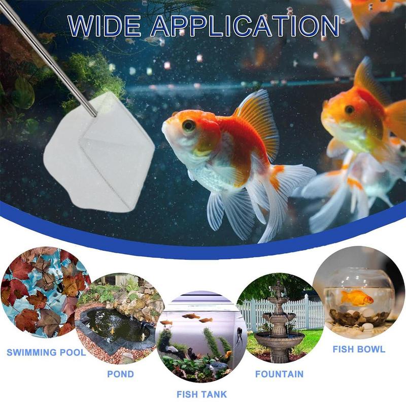 Aquarium Fish Net Pond Net For Catching Fish And Shrimp In Aquariums With Extendable 5-15 Inch Long Handle Small And Flexible