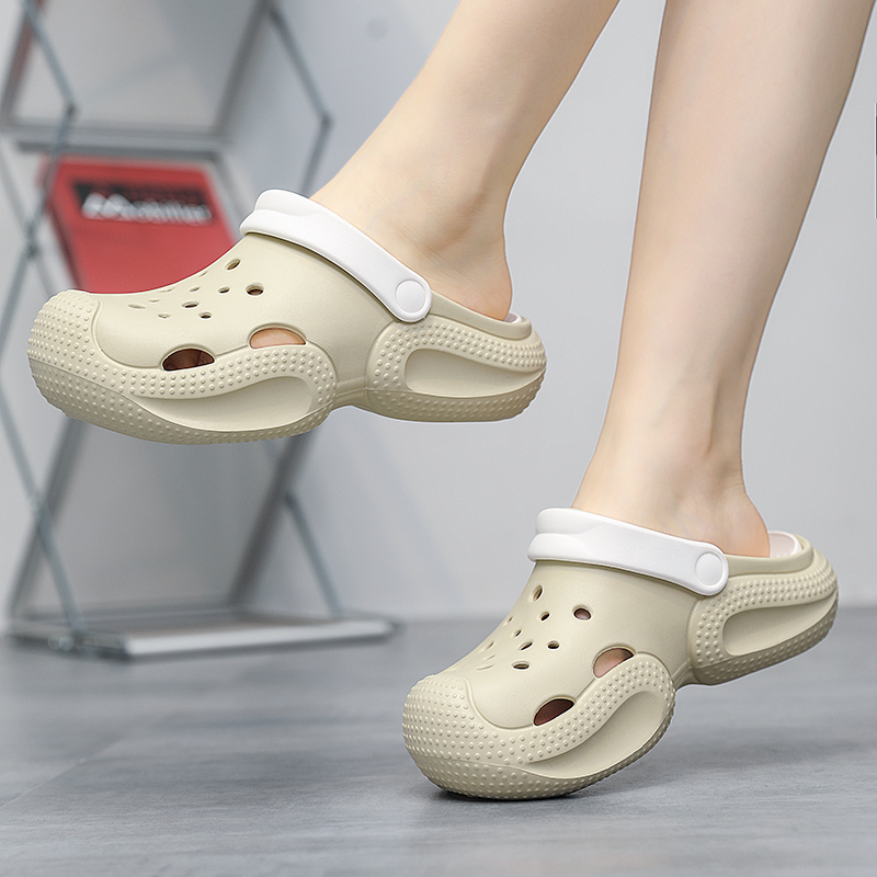 fashion Women And Men Slides Couple Wear Non-Slip Slippers Black Summer Fashion Thick Soled Outside Summer 36-45