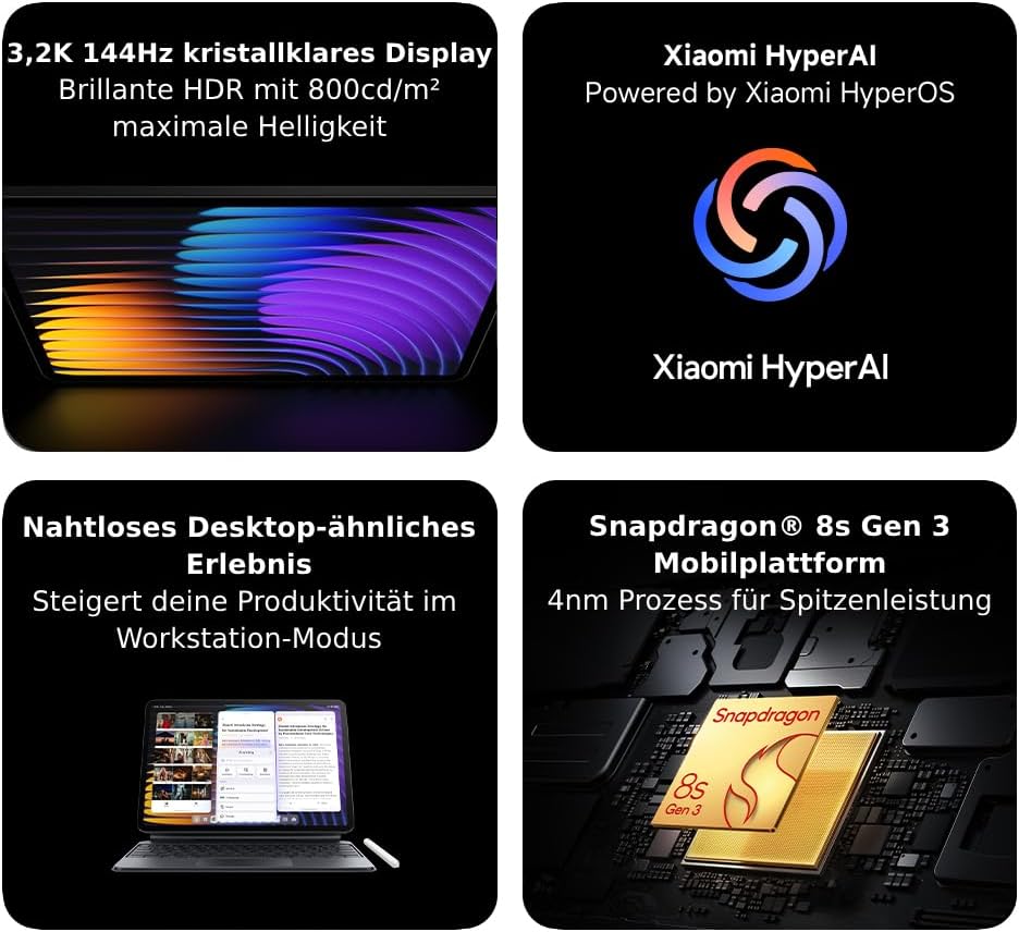 Global Version Xiaomi Pad 7 Pro Tablet with 8GB+256GB,11.2"3.2K Crystal-Clear Display,8850mAh (typ) Battery 67W HyperCharge,SnapdragonoR 8s Gen 3